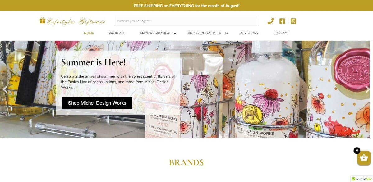 lifestyles giftware e-commerce website