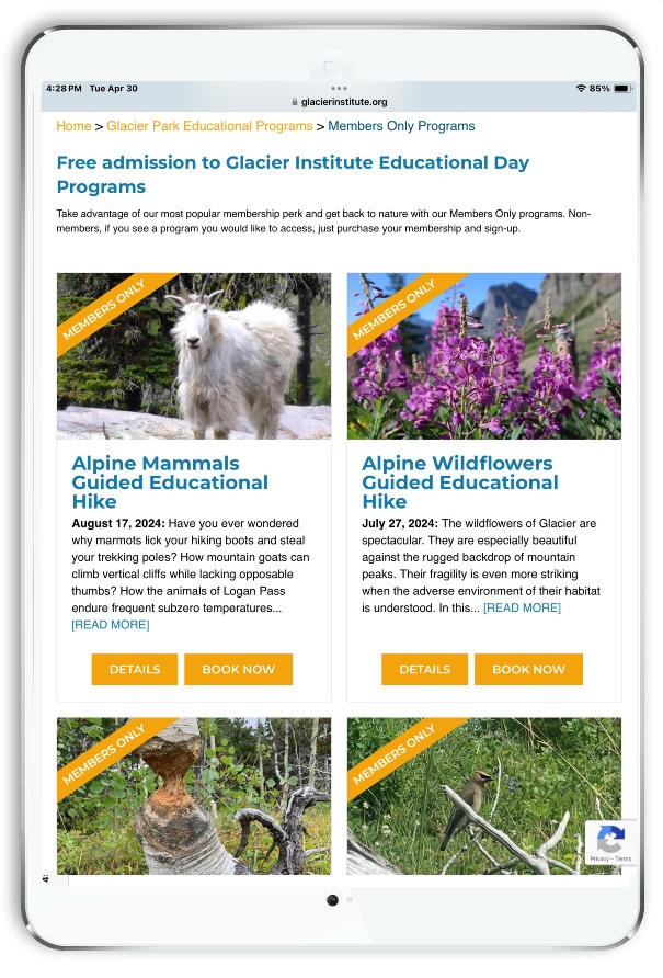 glacier institute responsive members only archive