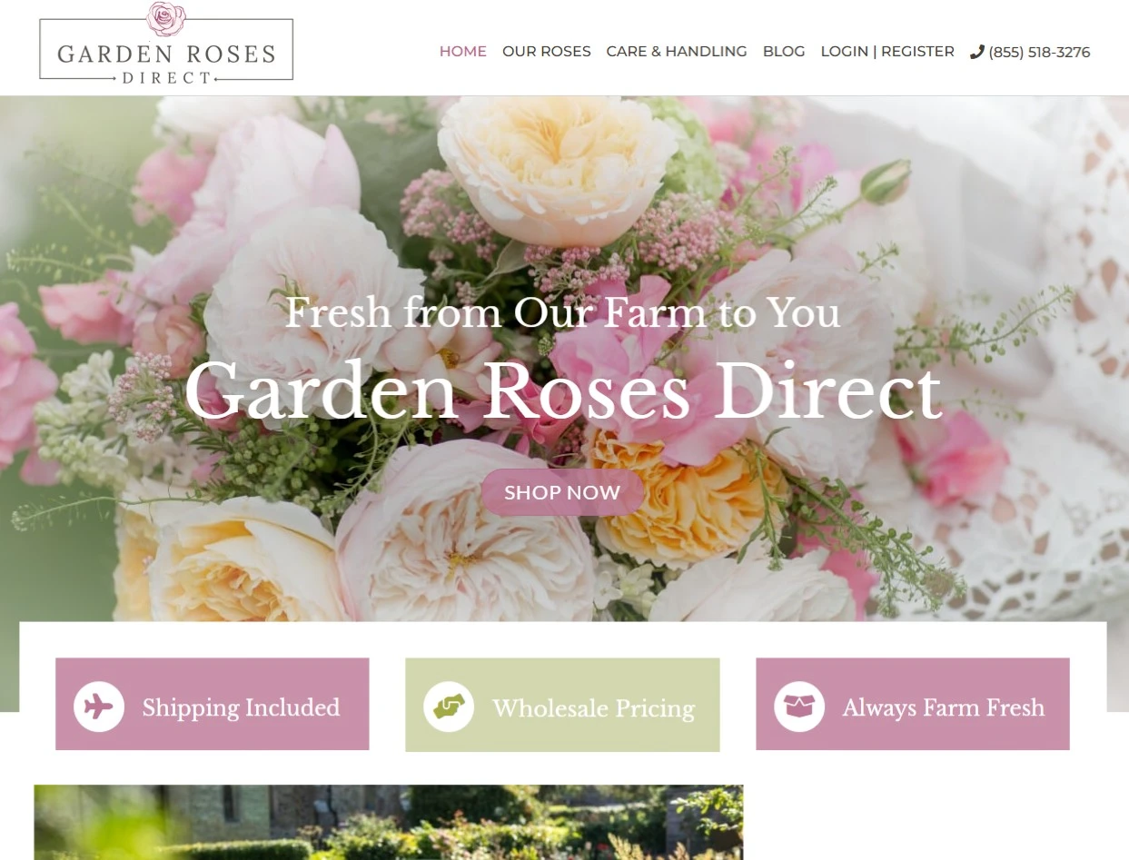 Garden Roses Direct e-commerce website and marketing system by HYPEsites