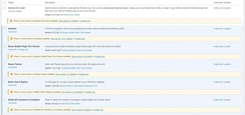 Monthly website support keeping WordPress plugins updated and secure